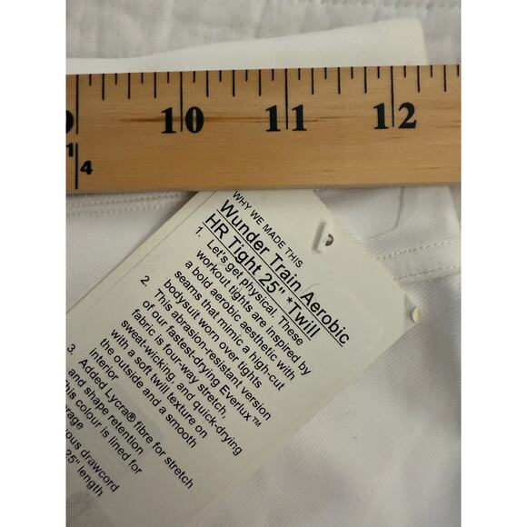 LULULEMON Wunder Train Aerobic High-Rise Tight 25" Women's White Sz 6 NWT - Picture 6 of 12